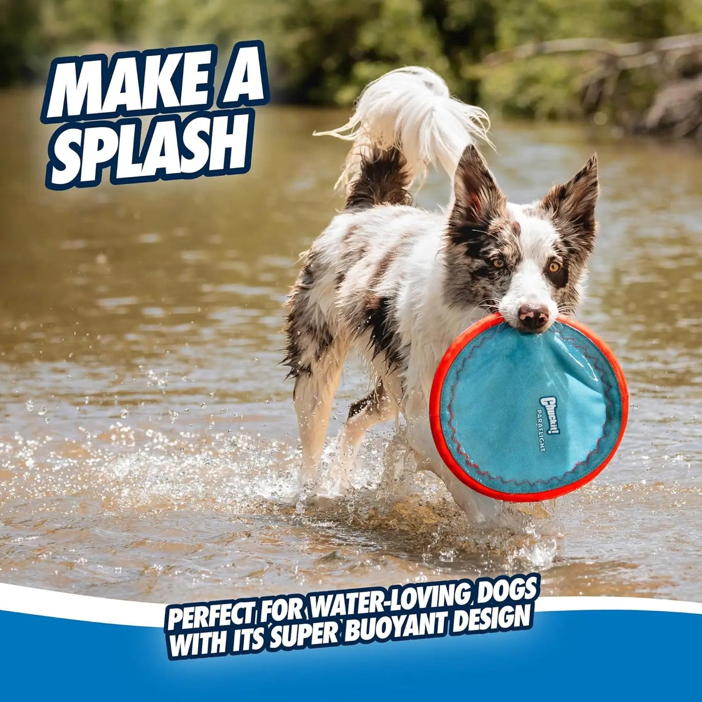Durable Floating Dog Disc Toy for Medium Large Dogs, Soft Rubber Edges, 9.75 Inch Size