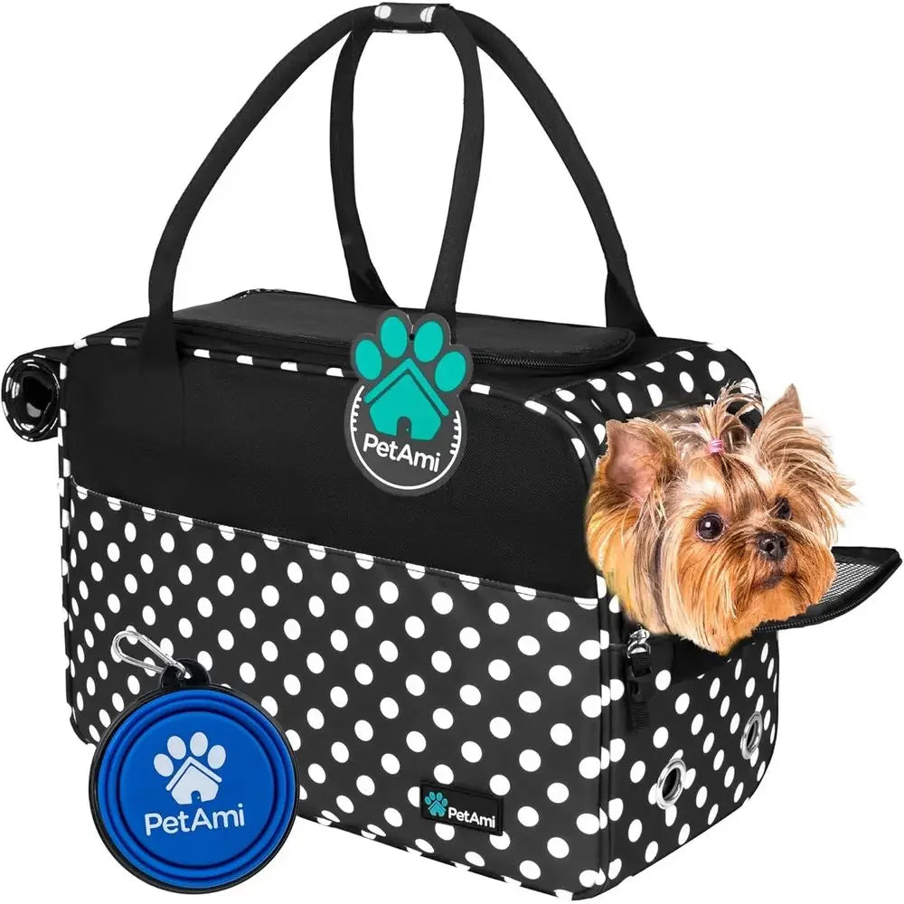Dog Purse Carrier for Small Dogs, Airline Approved Soft Sided Pet Carrier with Pockets, Ventilated Dog Carrying Bag for Puppy Ca