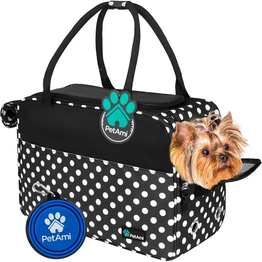 Dog Purse Carrier for Small Dogs, Airline Approved Soft Sided Pet Carrier with Pockets, Ventilated Dog Carrying Bag for Puppy Ca