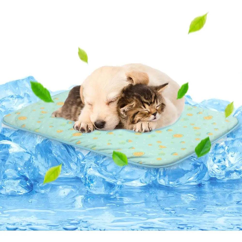 Pet Cooling Mat - 27.5’’ X 20’’ Ice Silk Cooling Mat for Dogs & Cats Portable & Washable Pet Cooling Blanket, Car Seats, Beds fo