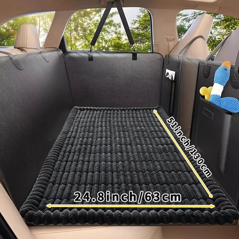 1pc Non-Slip Car Dog Mat,Heavy-Duty Pet Seat Cushion with Rear Extension Pad - Anti-Bite Wearing Floor Liner for Sedans & Trucks