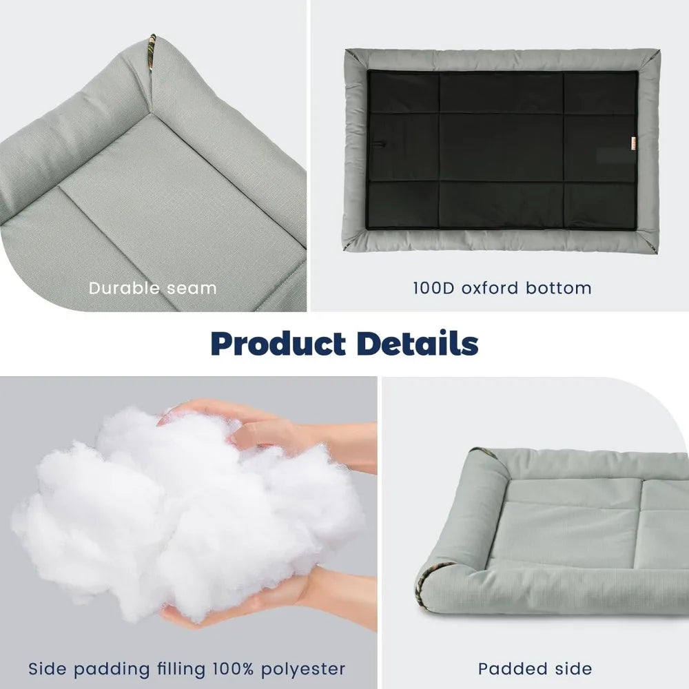 miguel oxford ripstop outdoor waterproof dog bed for metal dog crates water-resistant all weather pet mat durable easy wipe clea