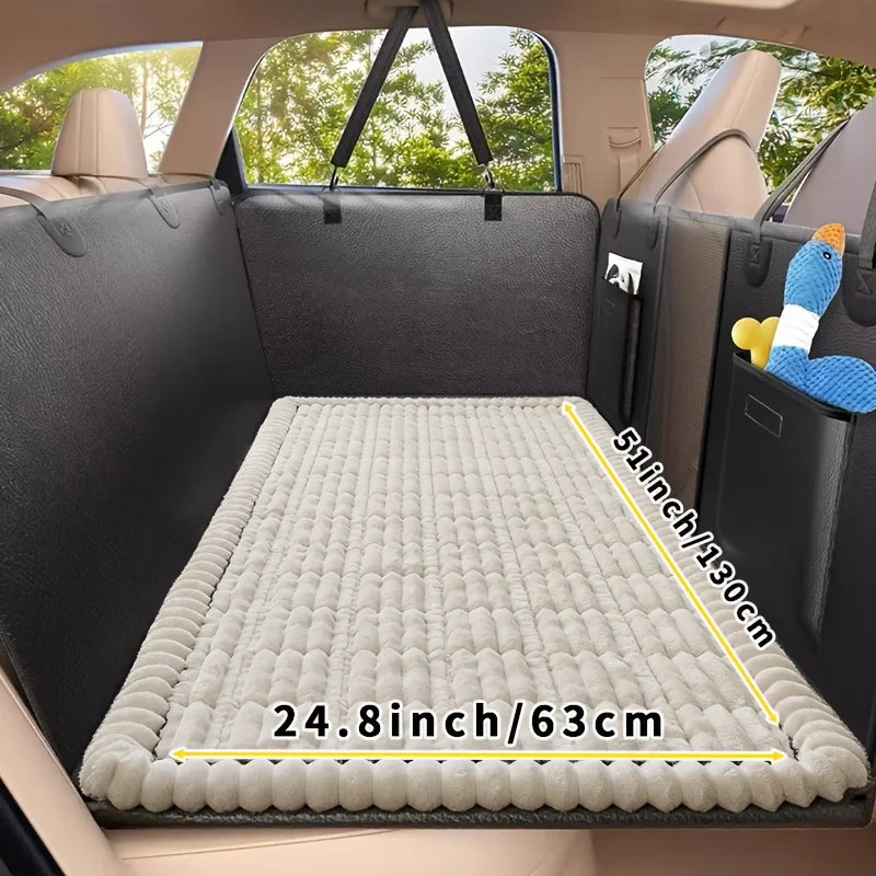 1pc Non-Slip Car Dog Mat,Heavy-Duty Pet Seat Cushion with Rear Extension Pad - Anti-Bite Wearing Floor Liner for Sedans & Trucks