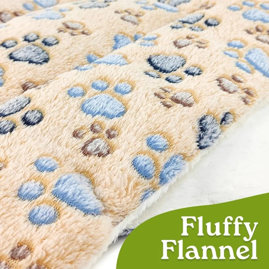 2 Pack Ultra Soft Reversible Cat Blankets for Indoor Cats and Small Dogs Fluffy Flannel Washable Pet Pad for Cozy Comfort in Li