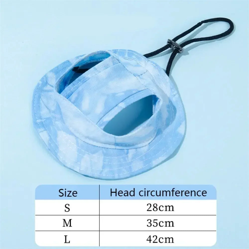 Pet Hat with Ear Holes Summer Outdoor Cute Dog Cat Hat Colorful Adjustable Baseball Cap for Small Medium Dogs Cats Pet Supplies