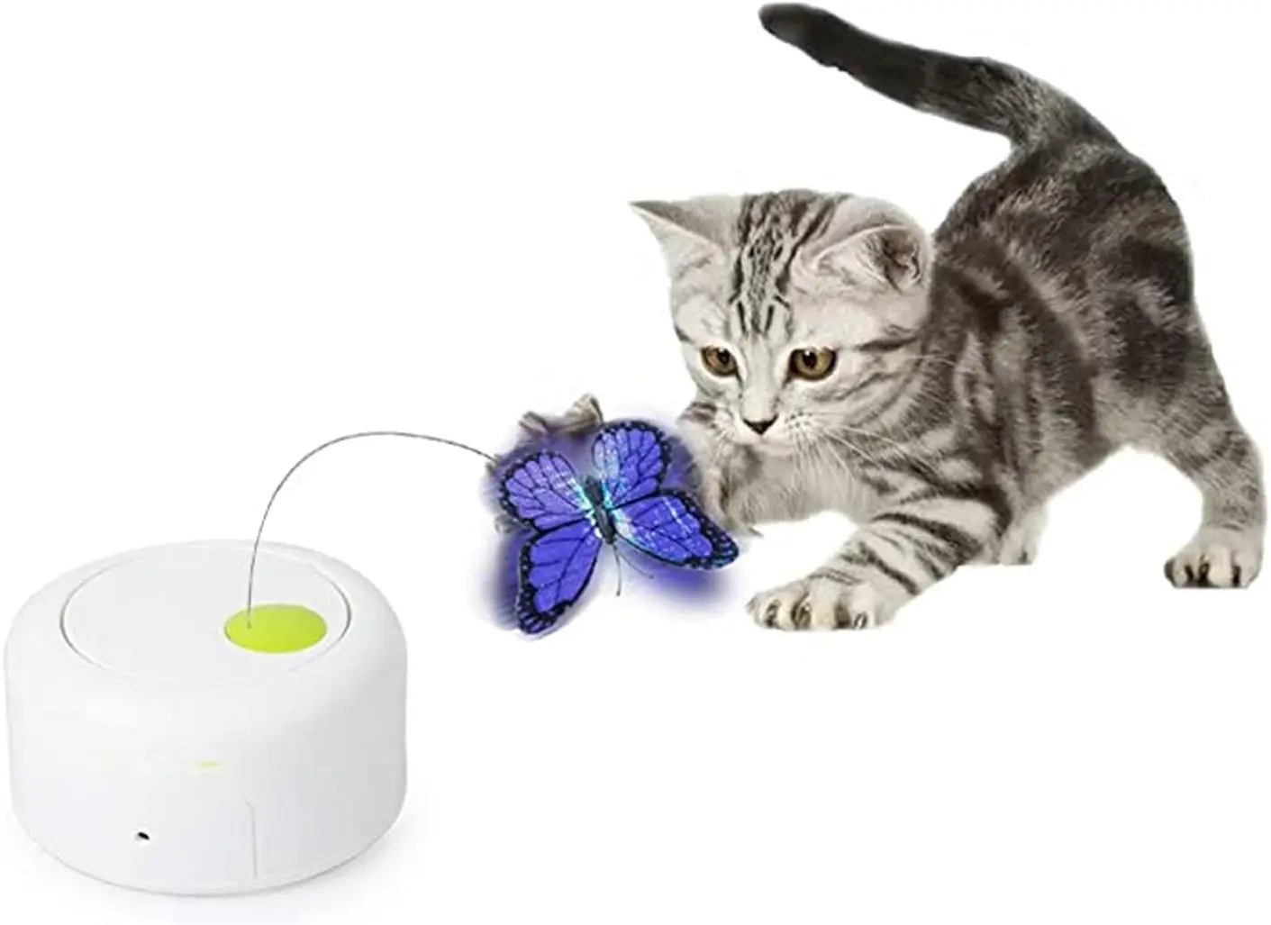 Interactive Cat Wand Toy with Shiny Butterfly - Fun Teaser for Playful Kittens