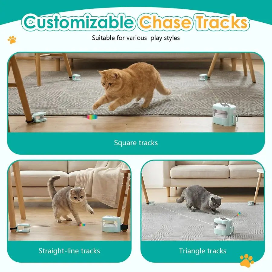 Cat Toy for Indoor Cats,Electric Remote Control Cat Chaser,Auto Manual Control DIY Cat Feather Toy Treadmill for Kitten Puppy,A