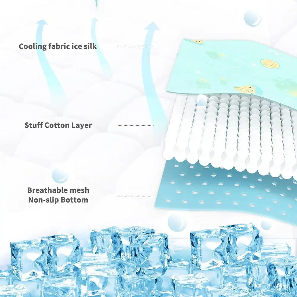 Pet Cooling Mat - 27.5’’ X 20’’ Ice Silk Cooling Mat for Dogs & Cats Portable & Washable Pet Cooling Blanket, Car Seats, Beds fo